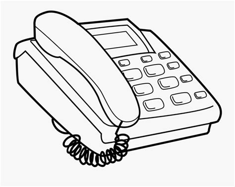 black and white telephone clipart